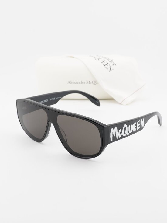 Alexander McQueen AM0386S 001 Shield Sunglasses - Black